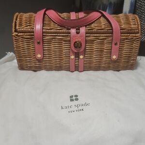 Special EDITION Kate Spade Tan and Pink Wicker Bag